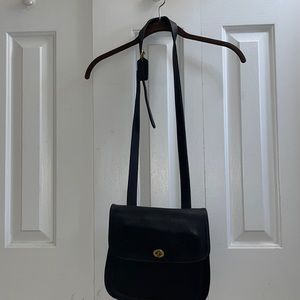 Coach over the shoulder satchel bag dark blue excellent condition